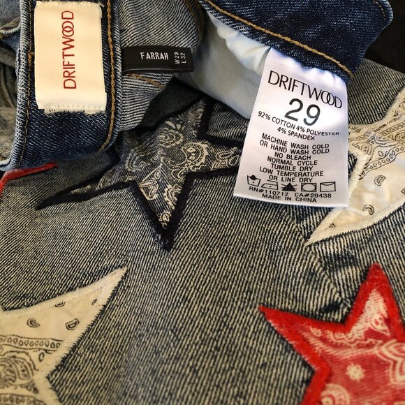 Free People x Driftwood Farrah Embroidered Flare Jeans Sz 29 - Picture 14 of 16